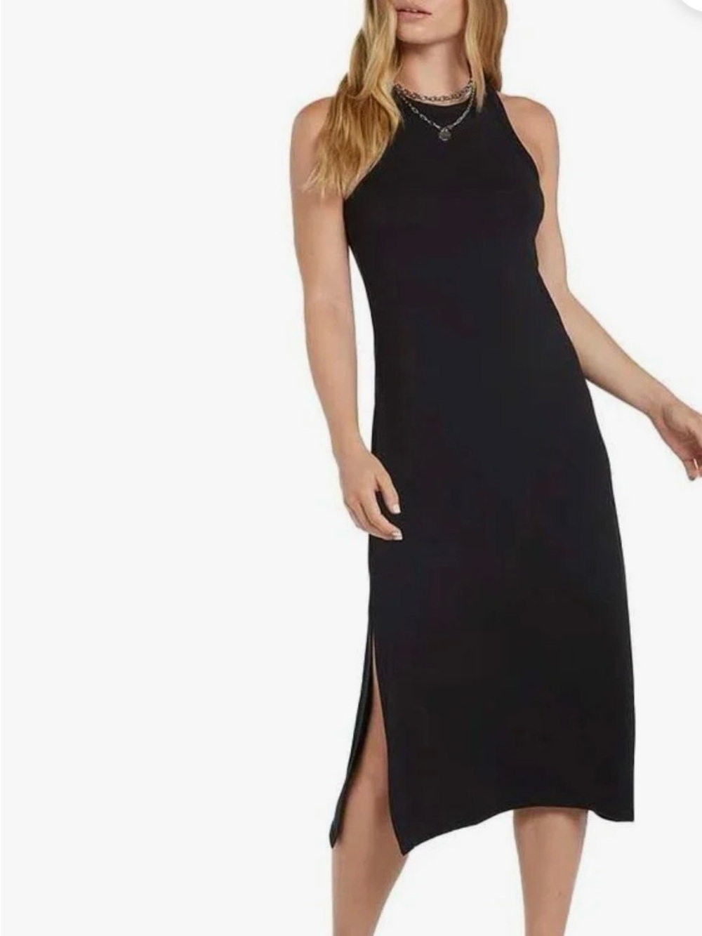 Volcom Black Sleeveless Halter Midi Dress